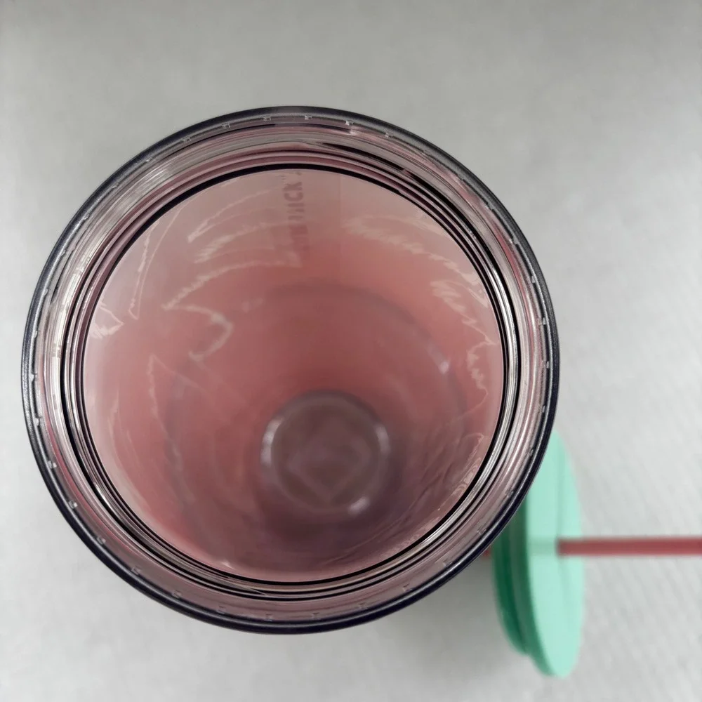 Starbucks Los Angeles Palm Tree Pink Iridescent Venti Tumbler‎ 24oz  Lid Straw